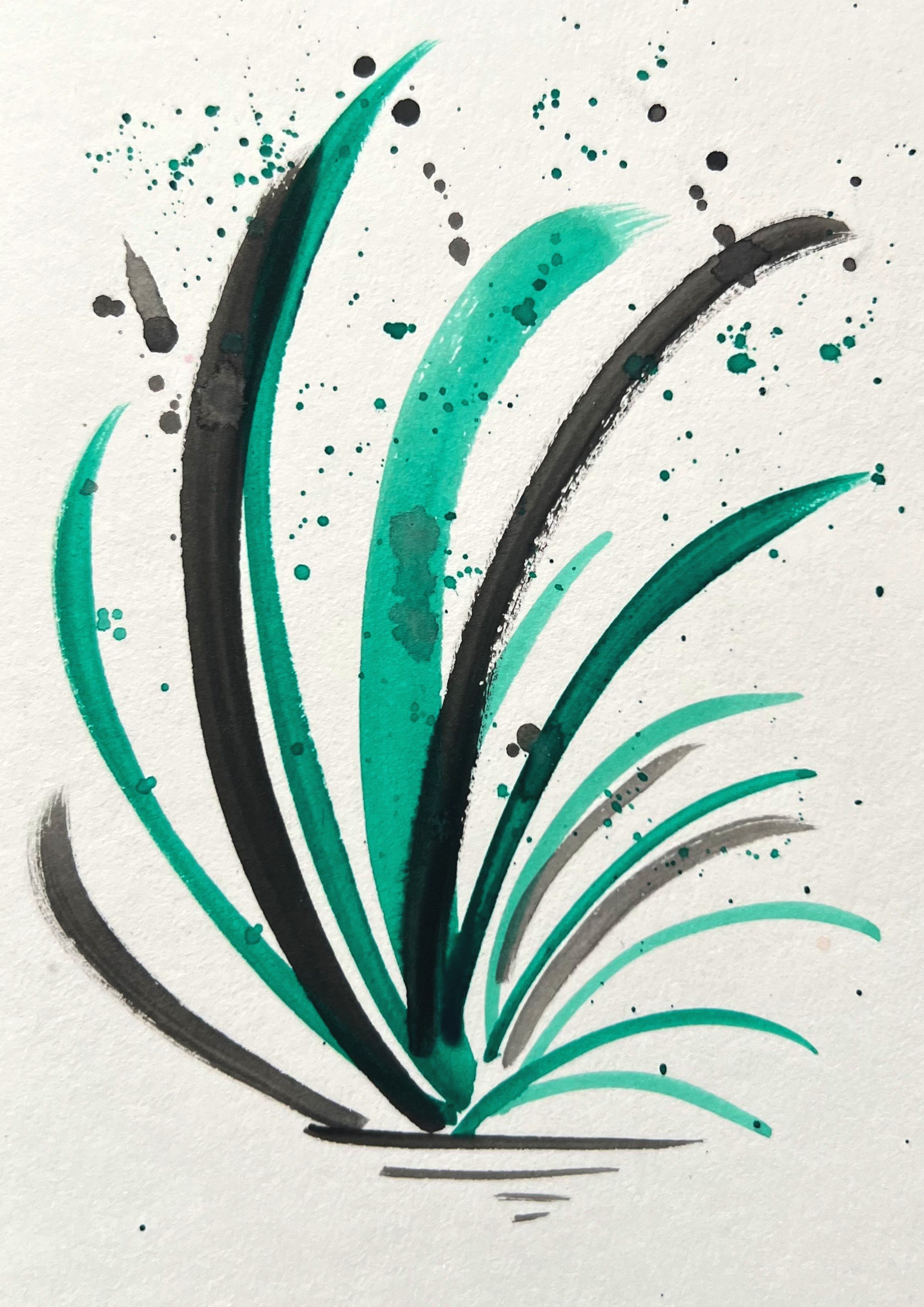 Celestial Brush Stroke Abstract Painting